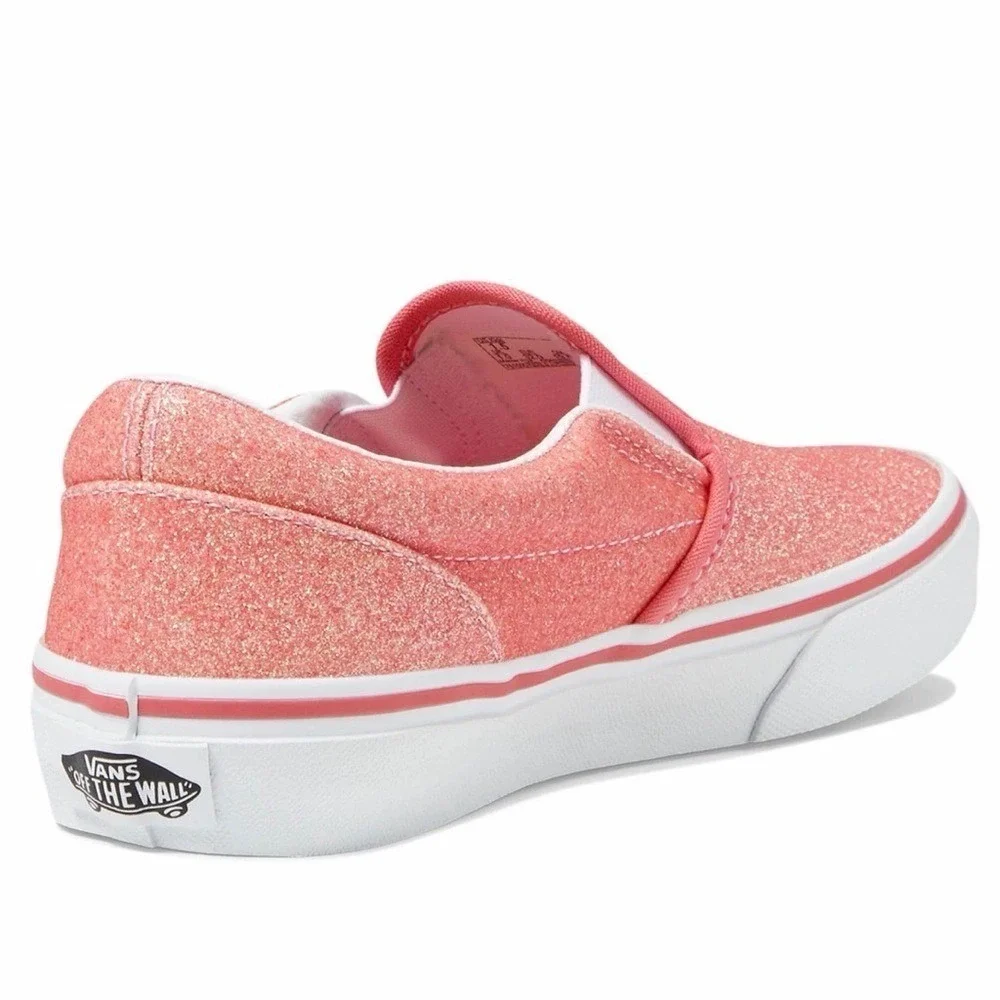 Vans Kids Sparkly Peach Slip-On Sneakers New‎ without box